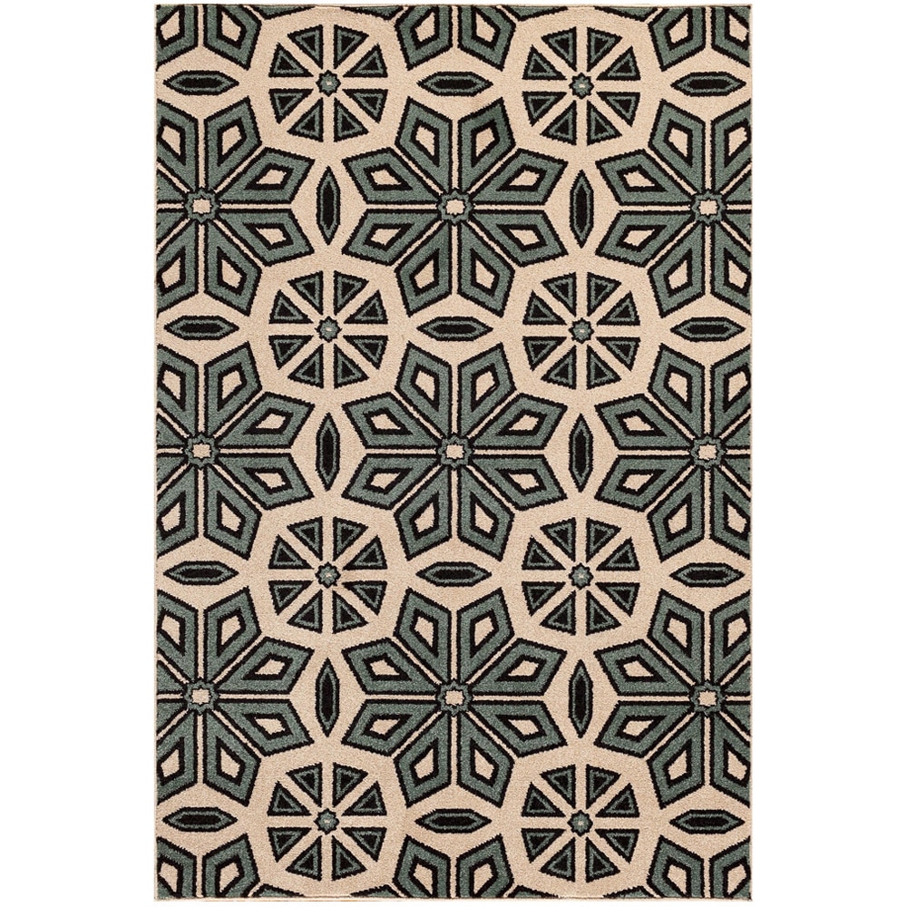 Veranda Moroccan Tile Bone Indoor/ Outdoor Rug (710 X 910)