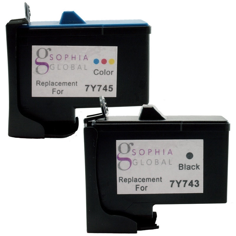 Sophia Global Remanufactured Ink Cartridge Replacement For Dell 7y743 And 7y745 (1 Black, 1 Color)