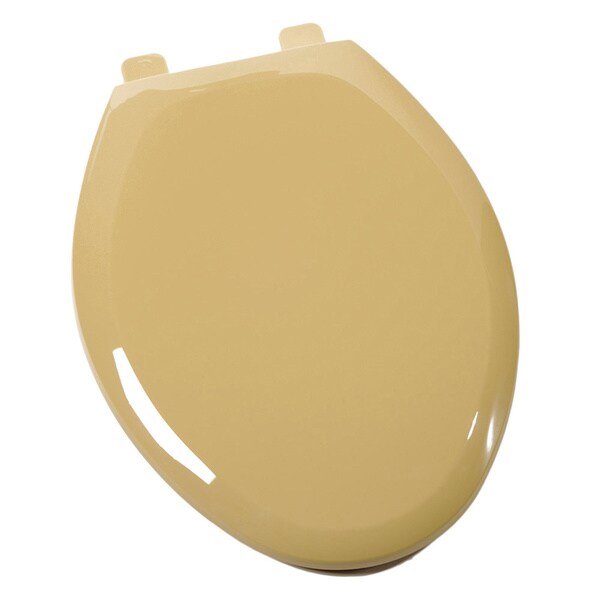 Shop Comfort Seats Close Premium Plastic Round Harvest Gold Toilet Seat with a Closed Front ...