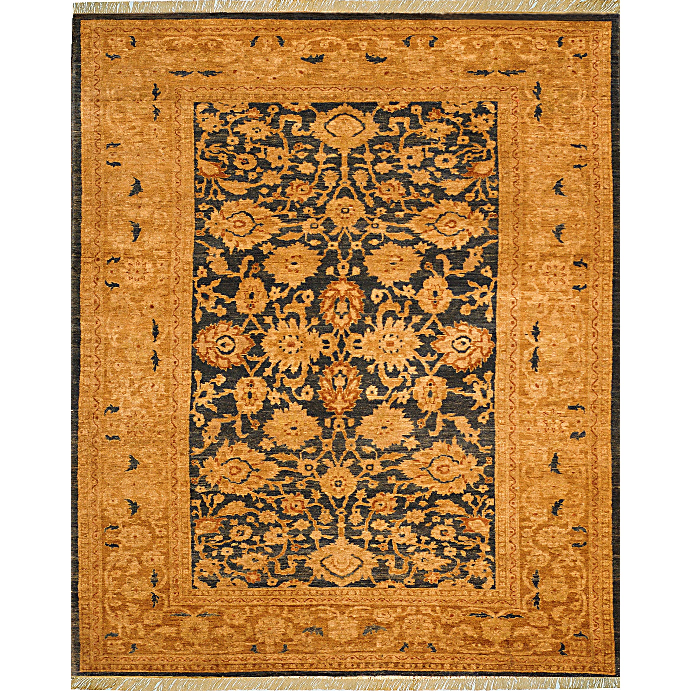 Safavieh Hand knotted Peshawar Vegetable Dye Navy/ Gold Wool Rug (8 X 10)