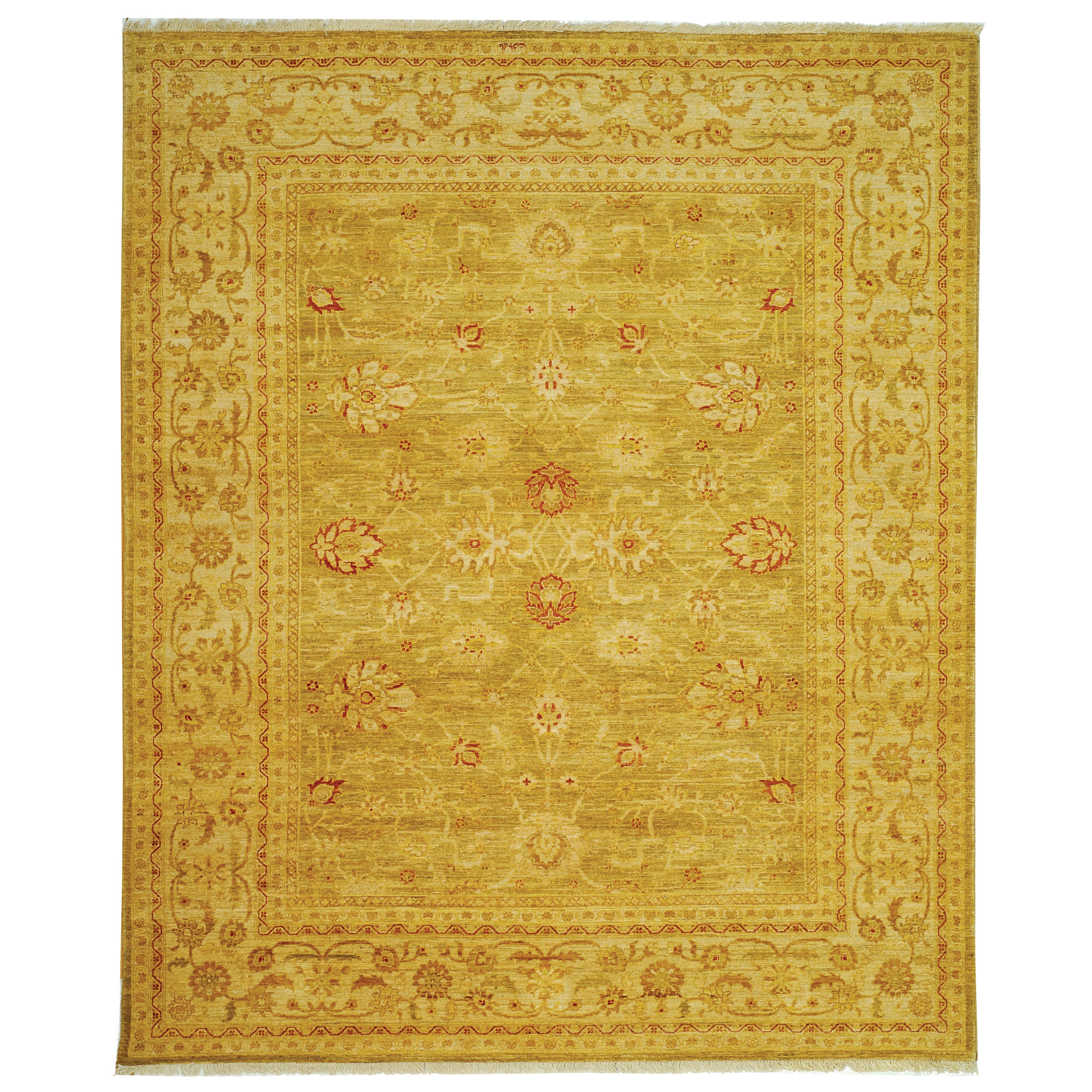 Safavieh Hand knotted Peshawar Vegetable Dye Olive/ Lemon Wool Rug (8 X 10)