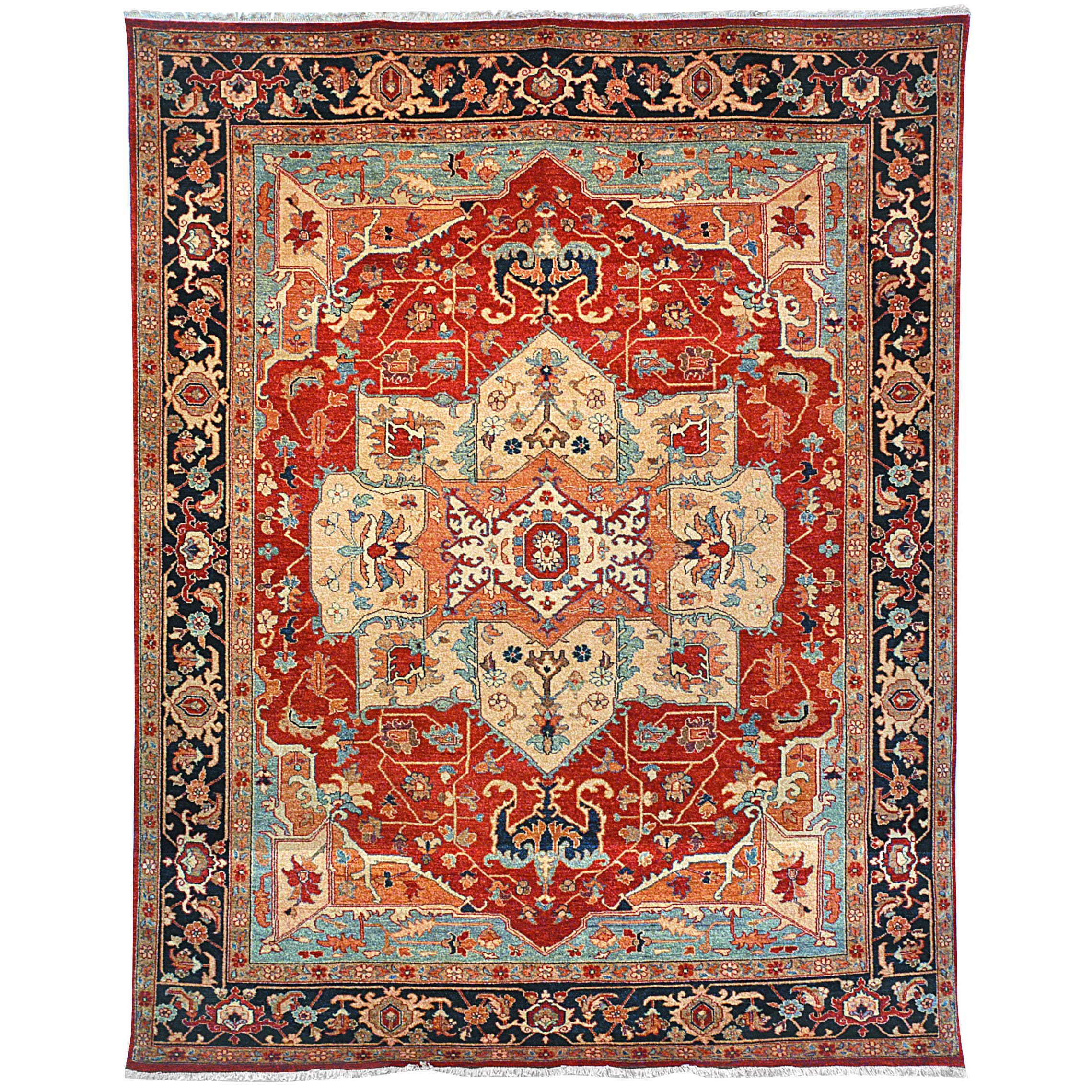 Safavieh Hand knotted Samarkand Rust/ Navy Wool Rug (8 X 10)