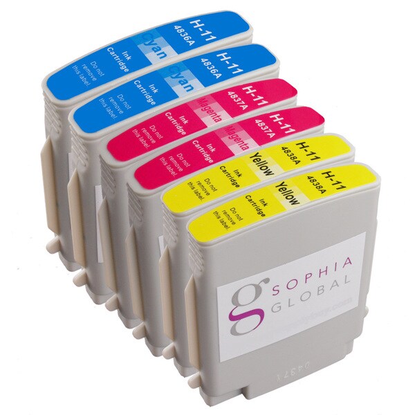 Sophia Global Compatible Ink Cartridge Replacement for HP 11 (2 Cyan, 2 Magenta, 2 Yellow)