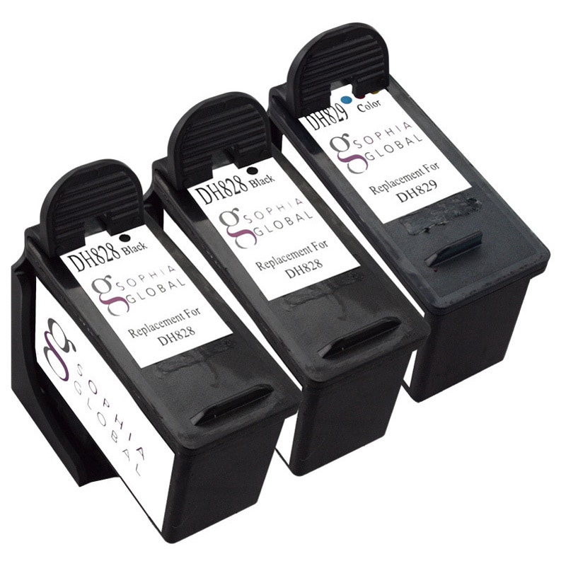 Sophia Global Remanufactured Ink Cartridge Replacement For Dell Dh828 And Dh829 Series 7 (2 Black, 1 Color)
