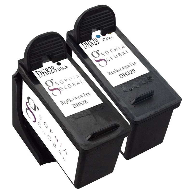 Sophia Global Remanufactured Ink Cartridge Replacement For Dell Dh828 And Dh829 Series 7 (1 Black, 1 Color)