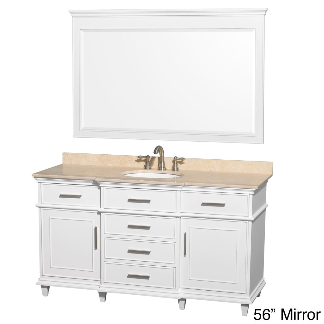 Wyndham Collection Berkeley 60 inch White Single Vanity Ivory Size Single Vanities