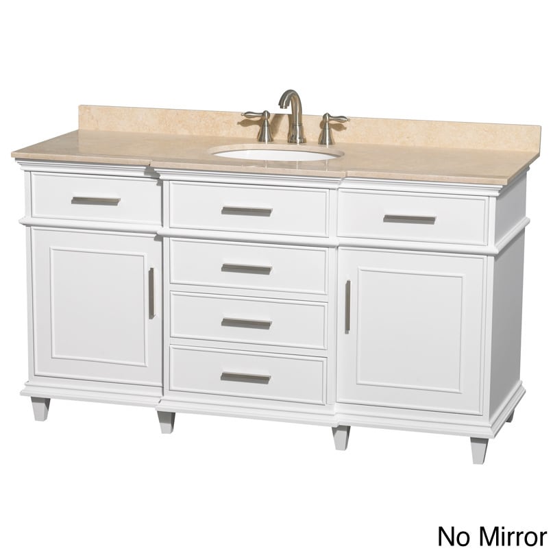 Wyndham Collection Berkeley 60 inch White Single Vanity Ivory Size Single Vanities