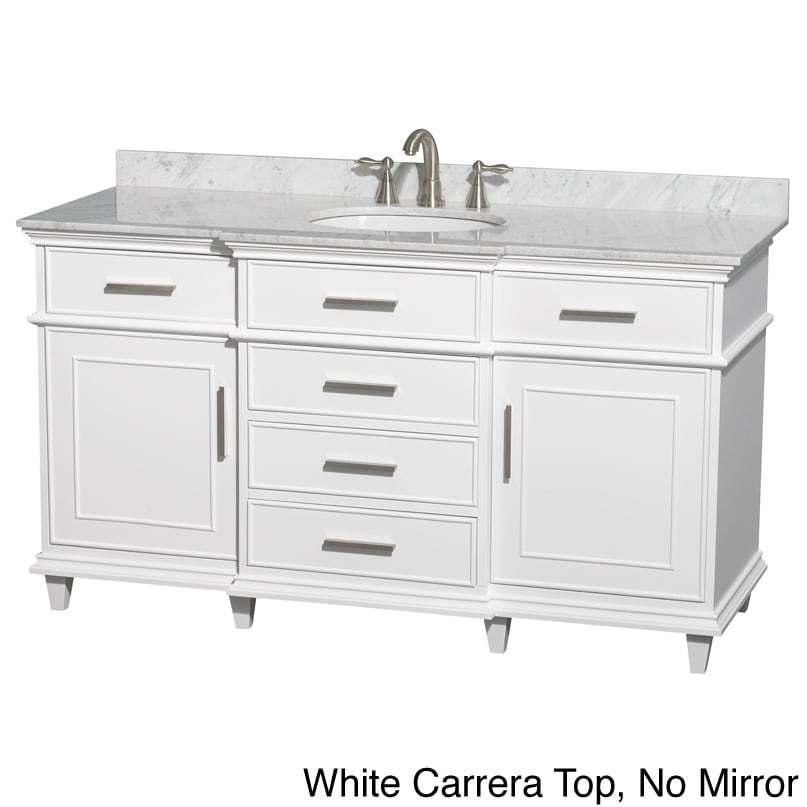 Berkeley 60 inch White Carrera Single Vanity