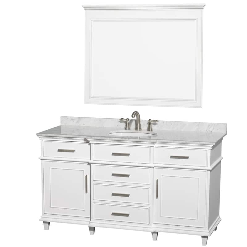 Wyndham Collection Berkeley White 60-inch Single Bathroom Vanity