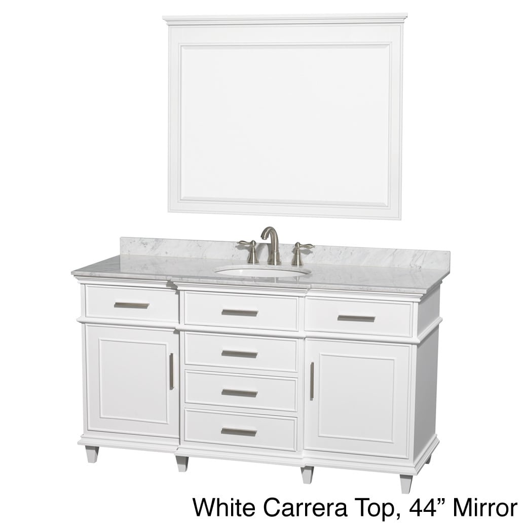 Berkeley 60 inch White Carrera Single Vanity