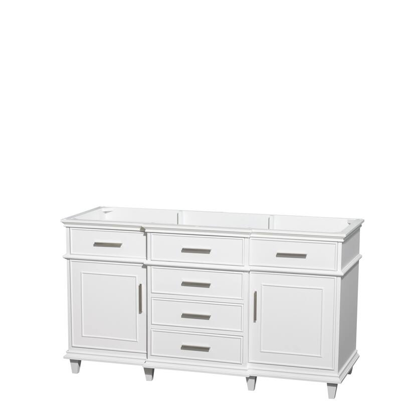 Wyndham Collection Berkeley White 60-inch Single Bathroom Vanity - No Counter, No Mirror