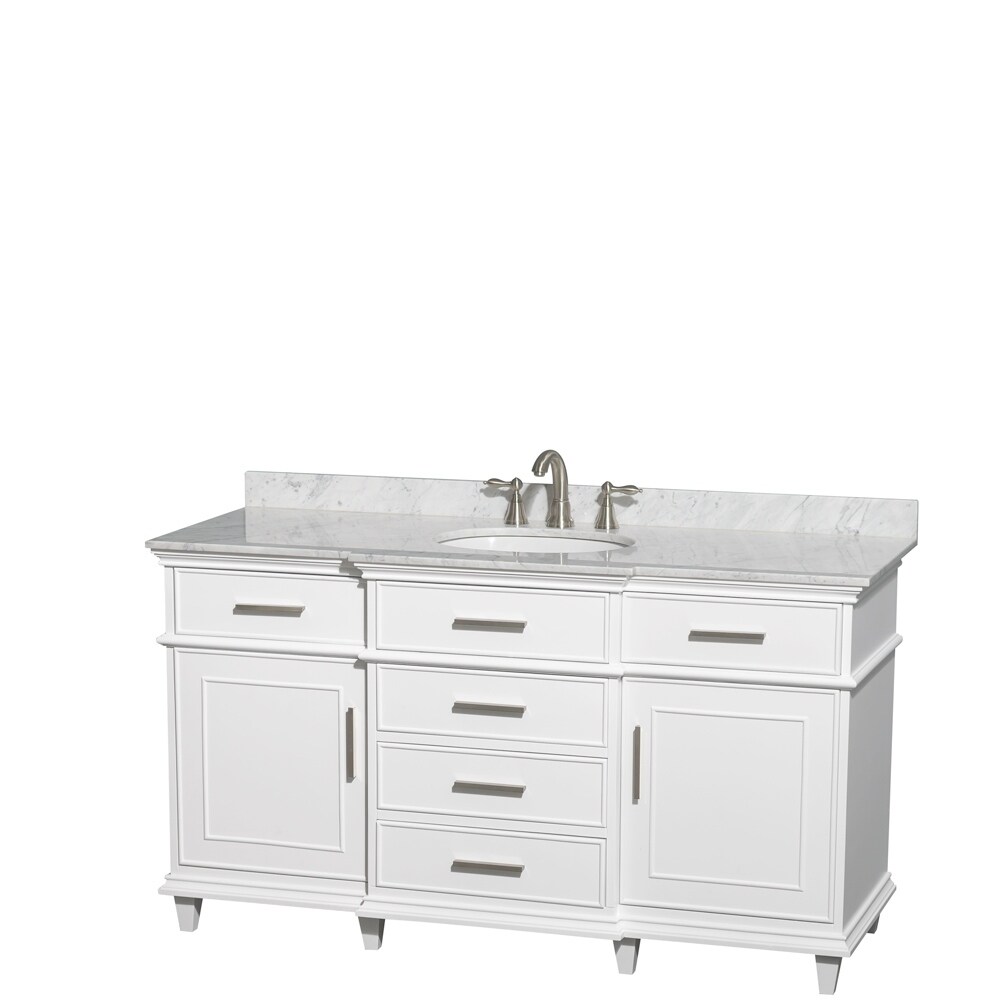 Wyndham Collection Berkeley White 60 Inch Single Bathroom Vanity Wyndham Collection Berkeley White 60 Inch Single Bathroom Vanity