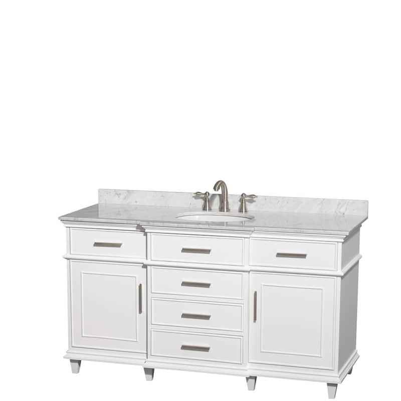 Wyndham Collection Berkeley White 60-inch Single Bathroom Vanity