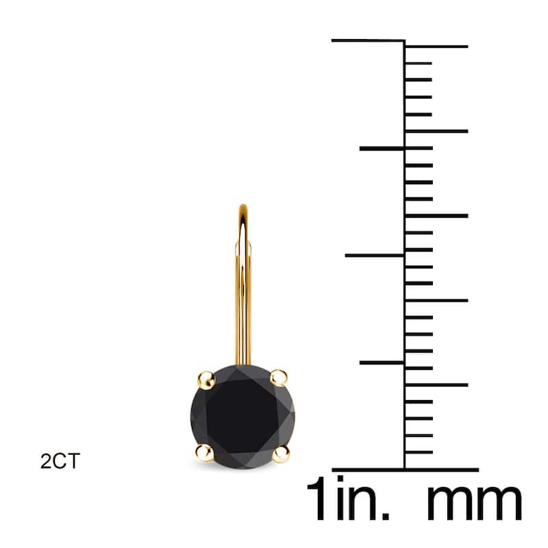 Auriya 1 to 4ctw Solitaire Black Diamond Earrings 14k Yellow Gold