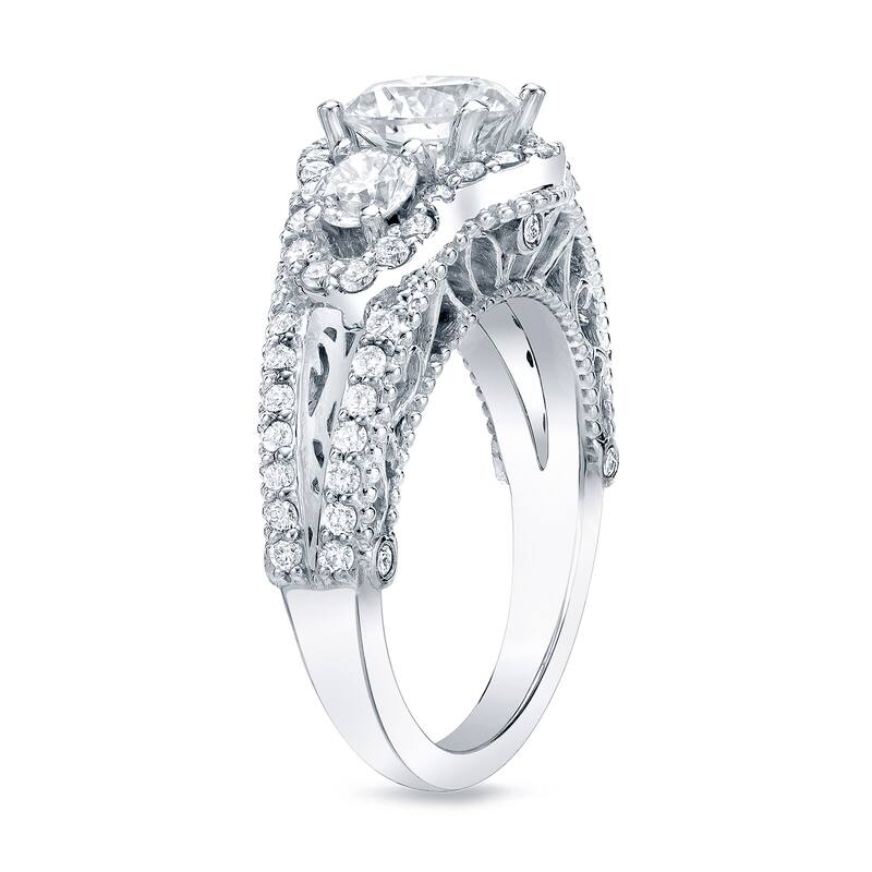 Auriya 14k Gold 2ctw Vintage 3-stone Diamond Engagement Ring (H-I, SI1-SI2)