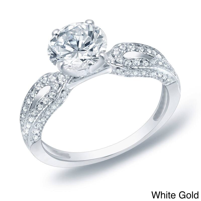 Auriya 14k Gold 1 1/5ctw Round Diamond Engagement Ring (H-I, SI1-SI2) - White - 4