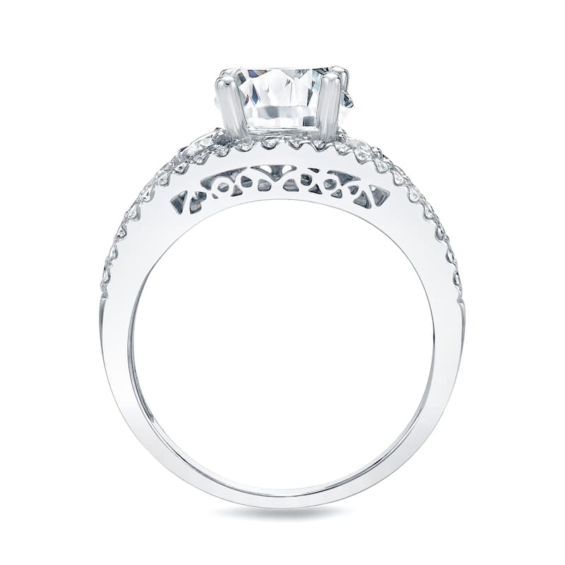 Auriya 14k Gold 1 1/4ctw Modern 3-stone Diamond Engagement Ring Split-Shank (H-I, SI1-SI2)