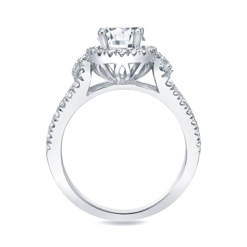 Auriya 14k Gold 1 1/4ctw Split-shank Halo Diamond Engagement Ring