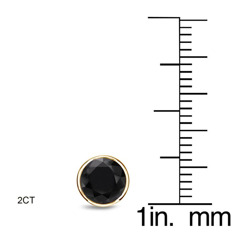 Auriya 1/2 to 4ctw Round Black Diamond Stud Earrings 14k Yellow Gold Bezel-set