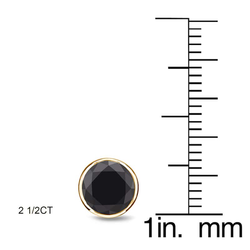 Auriya 1/2 to 4ctw Round Black Diamond Stud Earrings 14k Yellow Gold Bezel-set