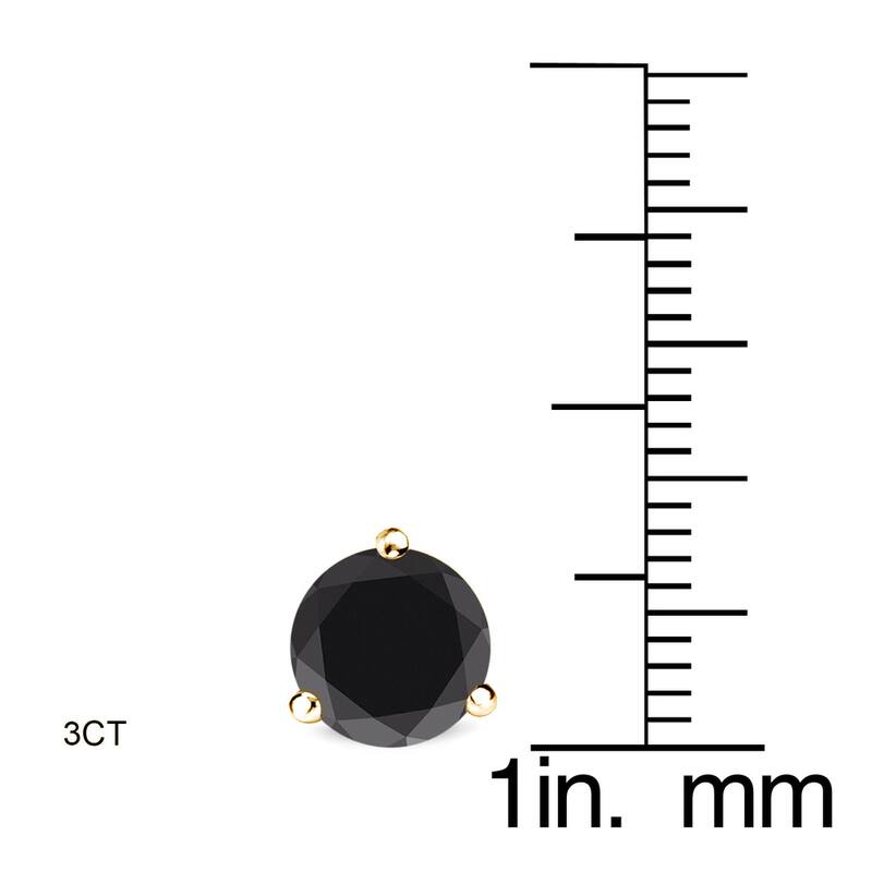 Auriya 1/2 to 4ctw Black Diamond Stud Earrings 14k Yellow Gold Martini-set