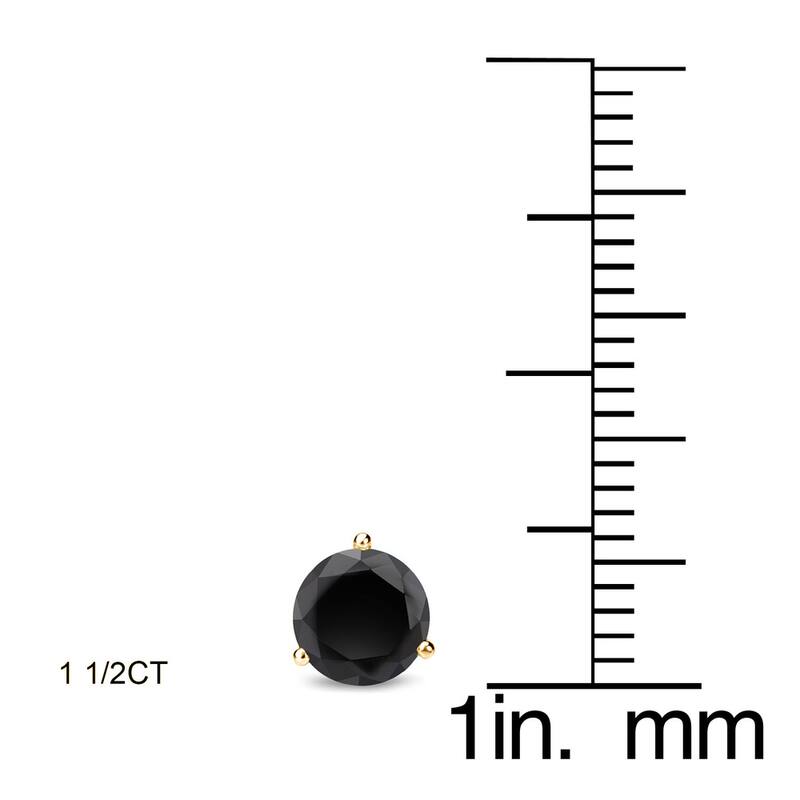 Auriya 1/2 to 4ctw Black Diamond Stud Earrings 14k Yellow Gold Martini-set