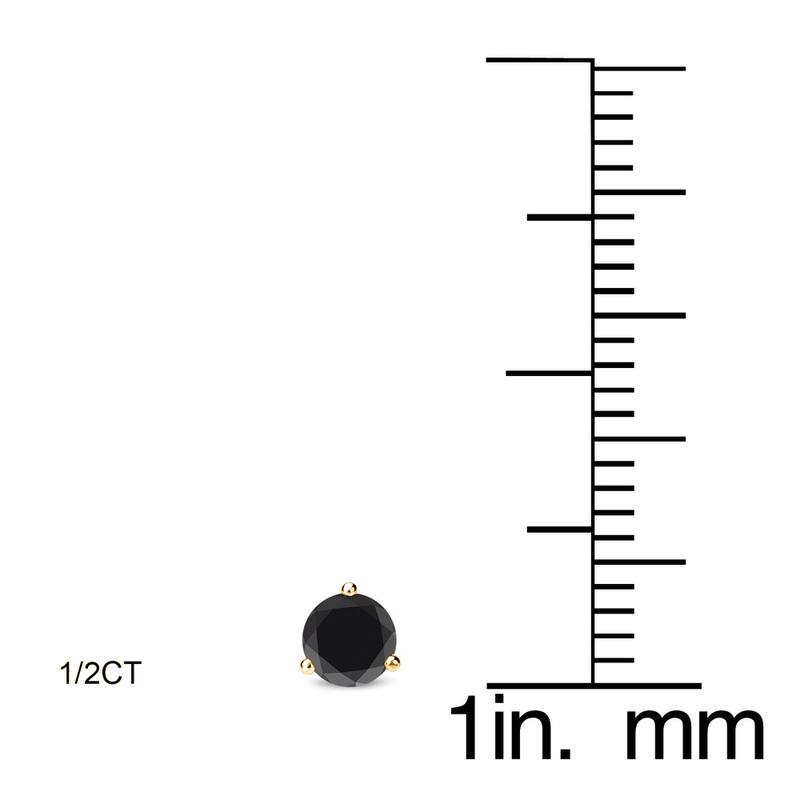Auriya 1/2 to 4ctw Black Diamond Stud Earrings 14k Yellow Gold Martini-set