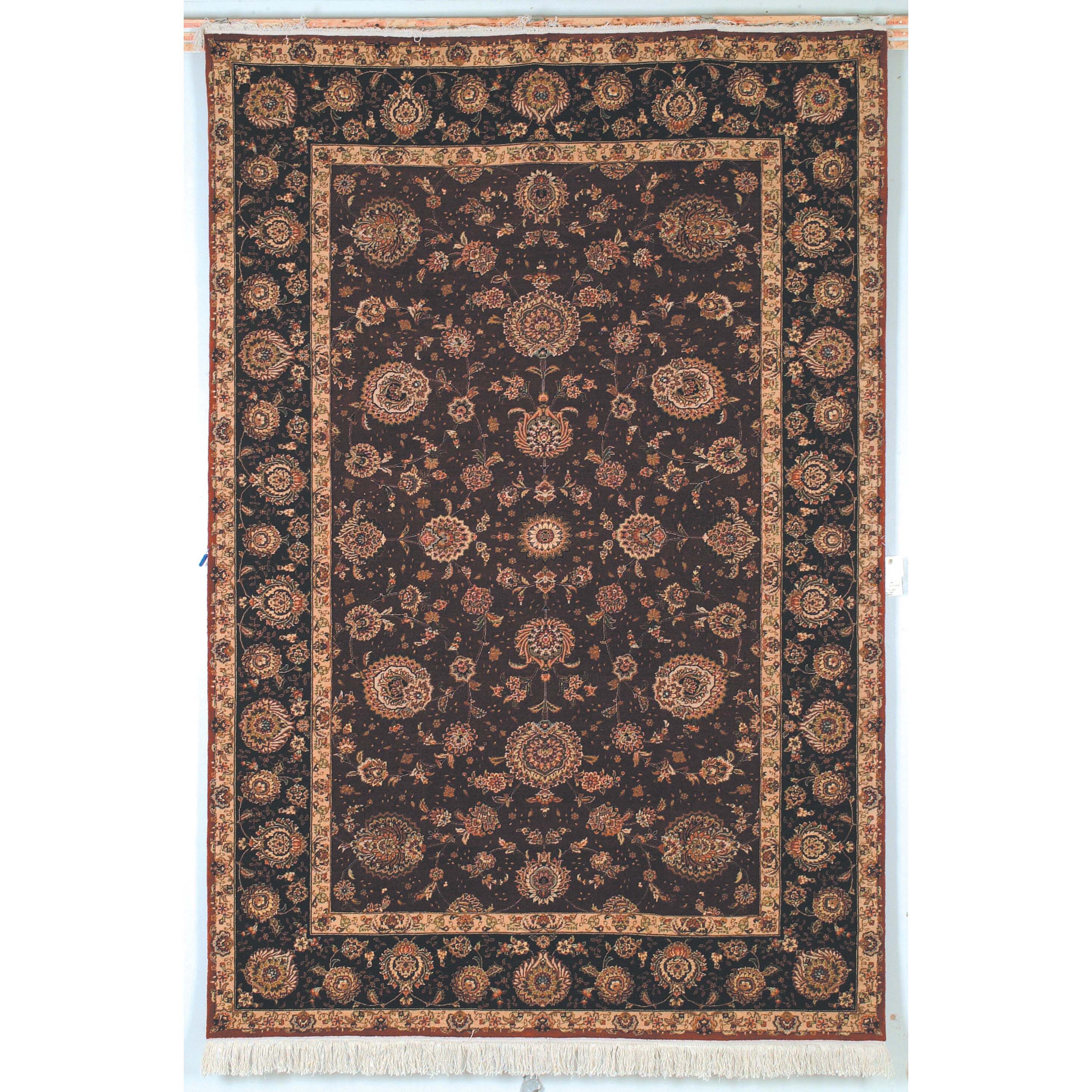 Safavieh Hand knotted Tabriz Floral Burgundy/ Burgundy Wool/ Silk Rug (6 X 9)
