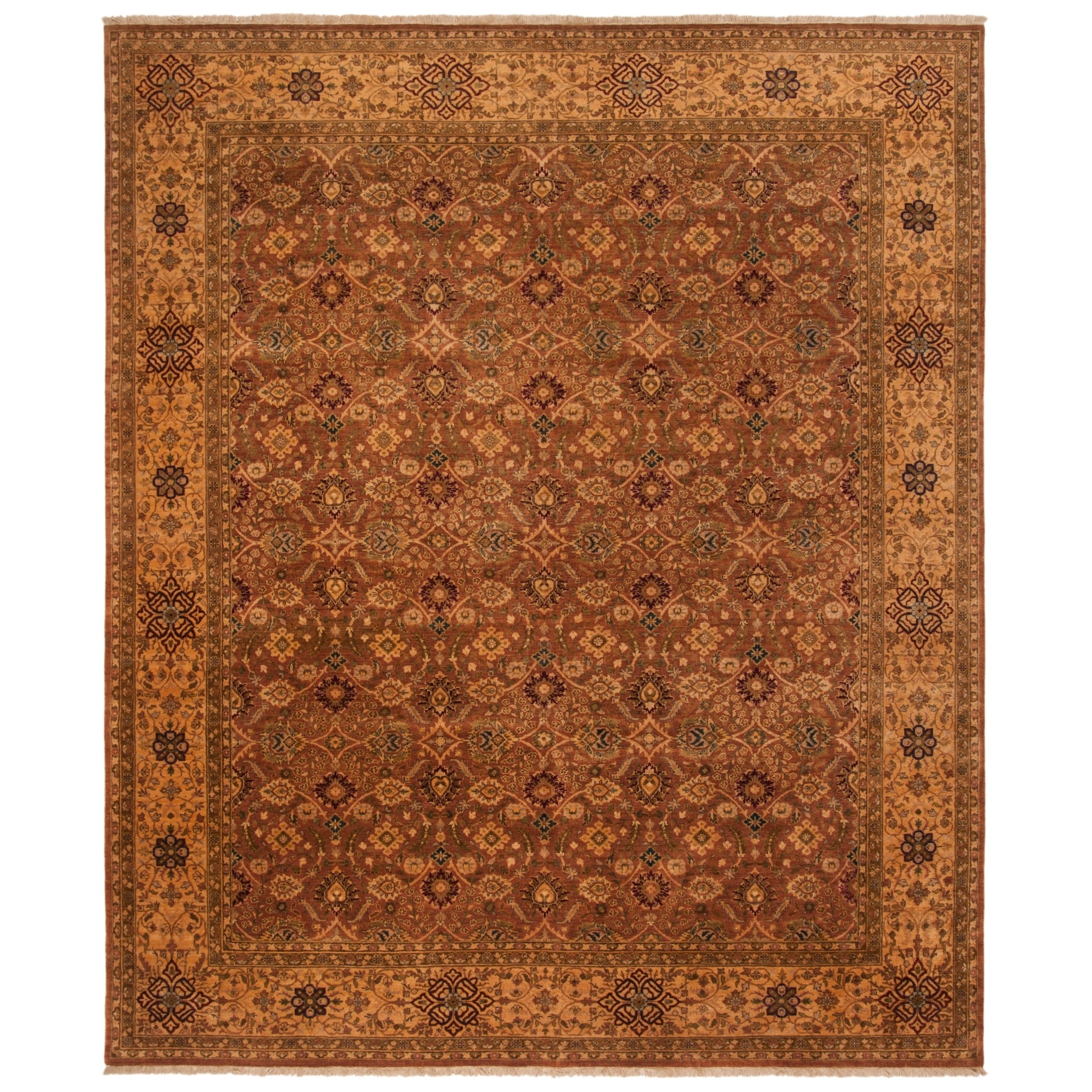 Safavieh Hand knotted Lavar Rust/ Creme Wool Rug (8 X 10)