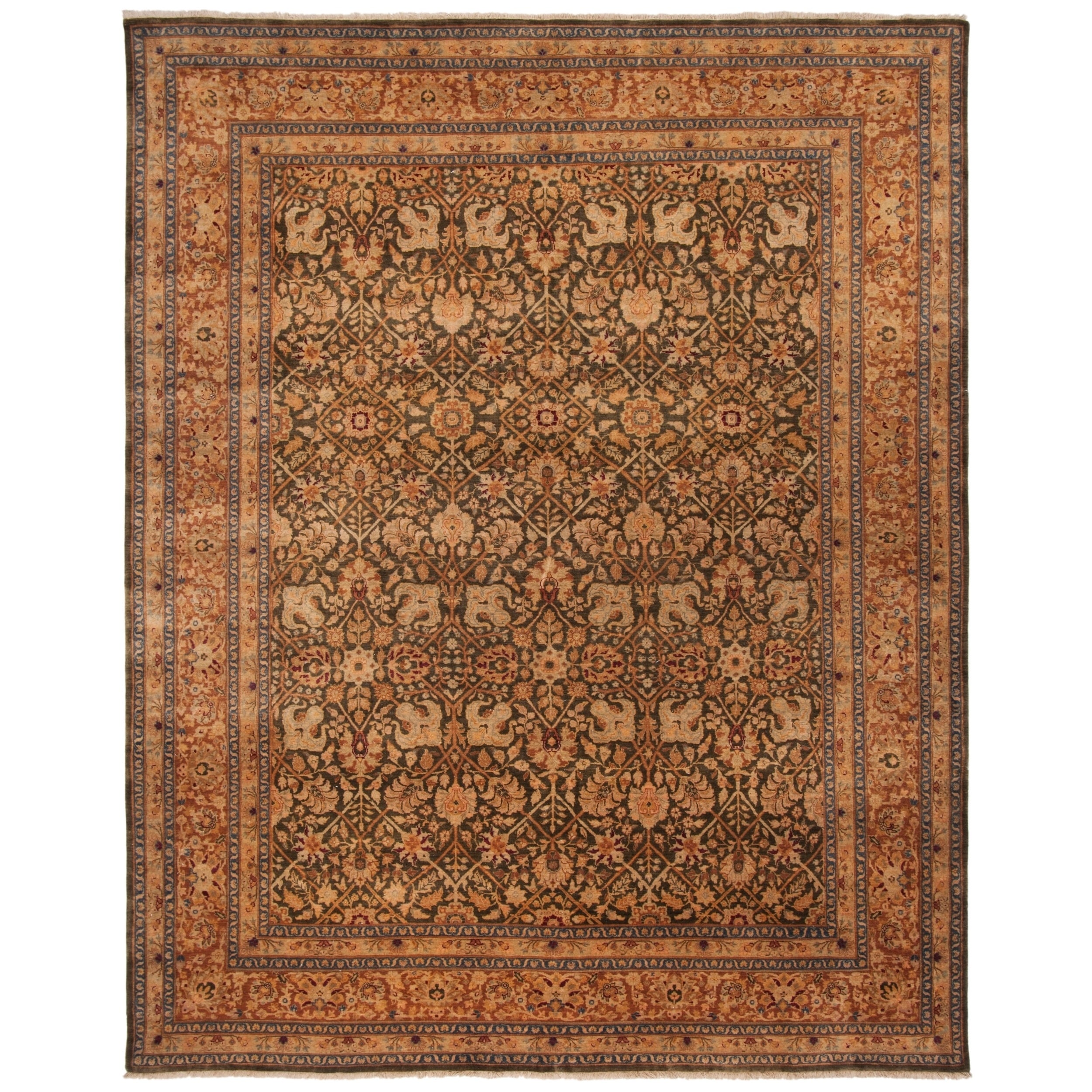 Safavieh Hand knotted Lavar Moss/ Gold Wool Rug (8 X 10)