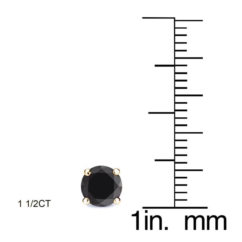 Auriya 1/2 to 4ctw Round Black Diamond Stud Earrings Pair 14k Yellow Gold