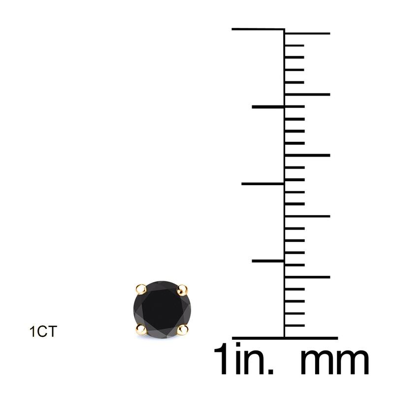 Auriya 1/2 to 4ctw Round Black Diamond Stud Earrings Pair 14k Yellow Gold