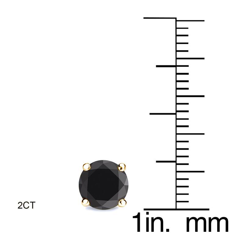 Auriya 1/2 to 4ctw Round Black Diamond Stud Earrings Pair 14k Yellow Gold