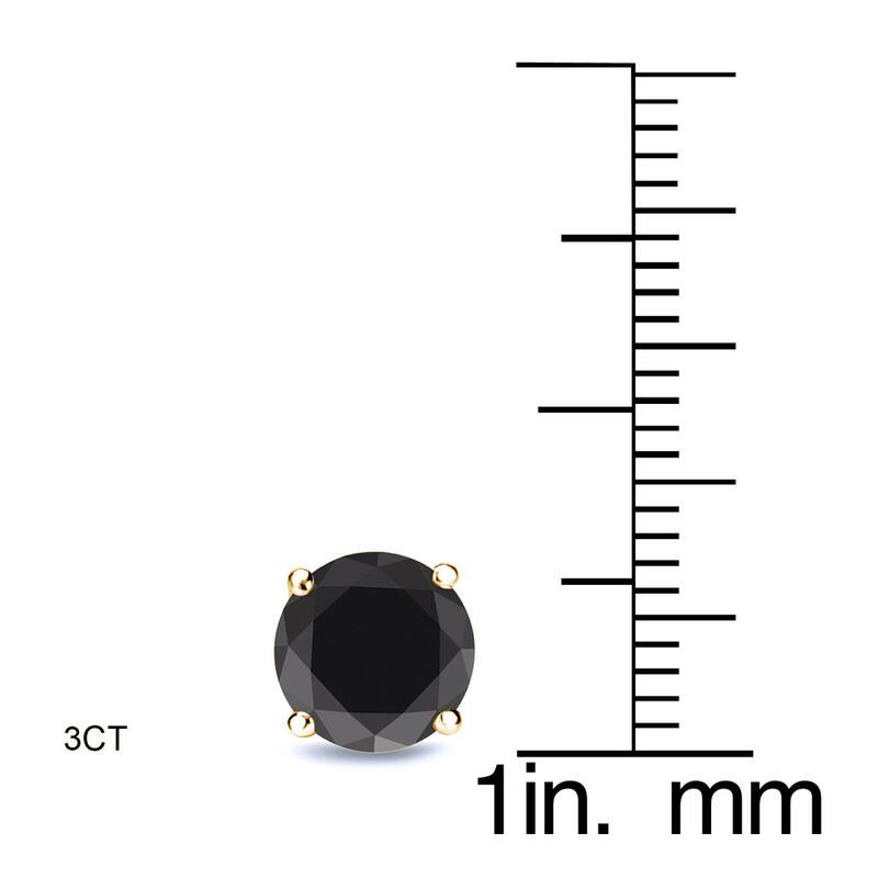 Auriya 1/2 to 4ctw Round Black Diamond Stud Earrings Pair 14k Yellow Gold