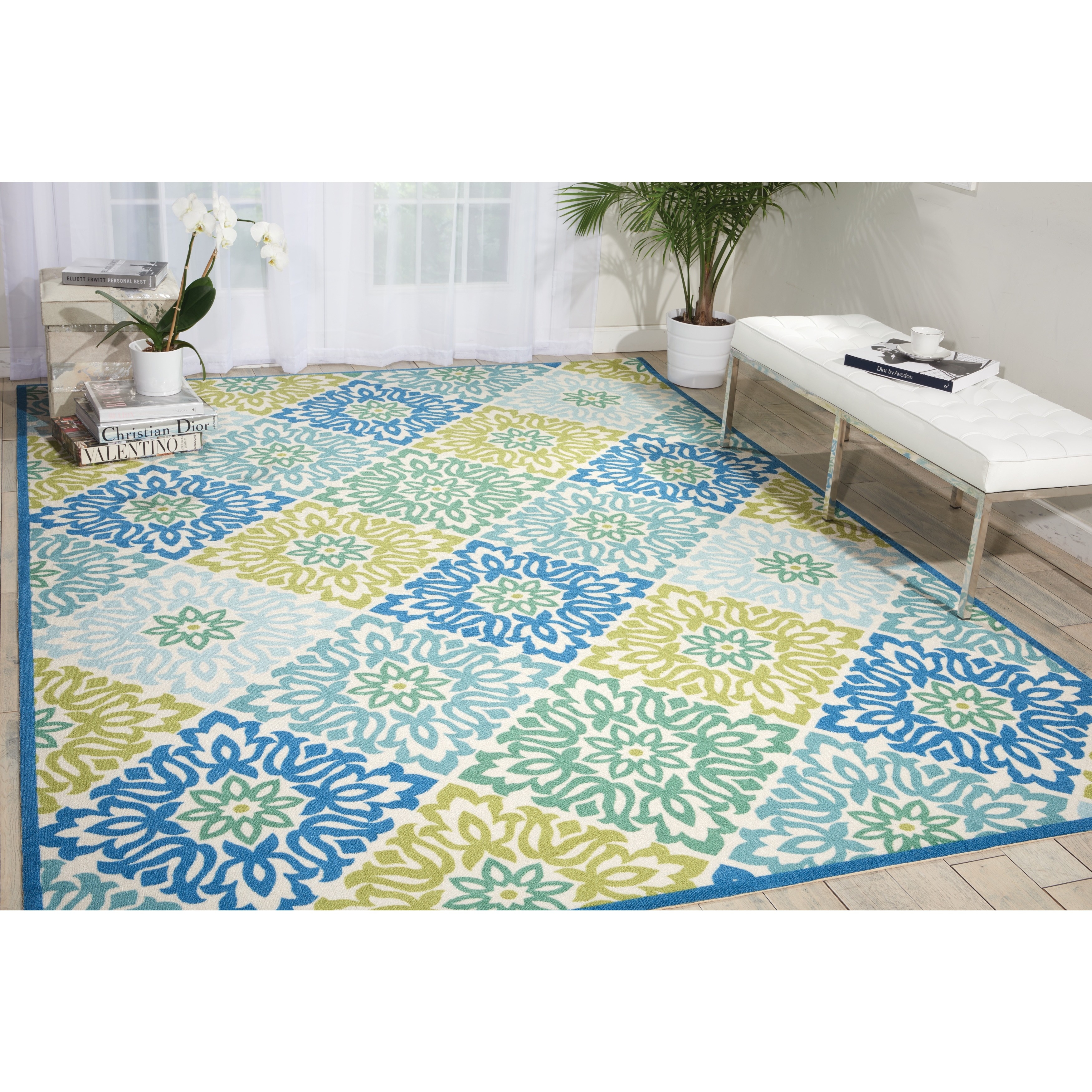 Waverly Sun And Shade Marine Indoor/ Outdoor Rug (10 X 13)