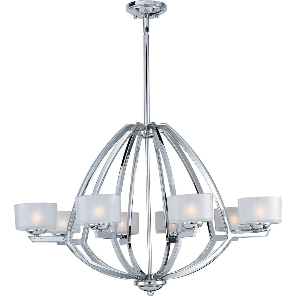 Vortex 8 light Polished Chrome Elliptical Chandelier