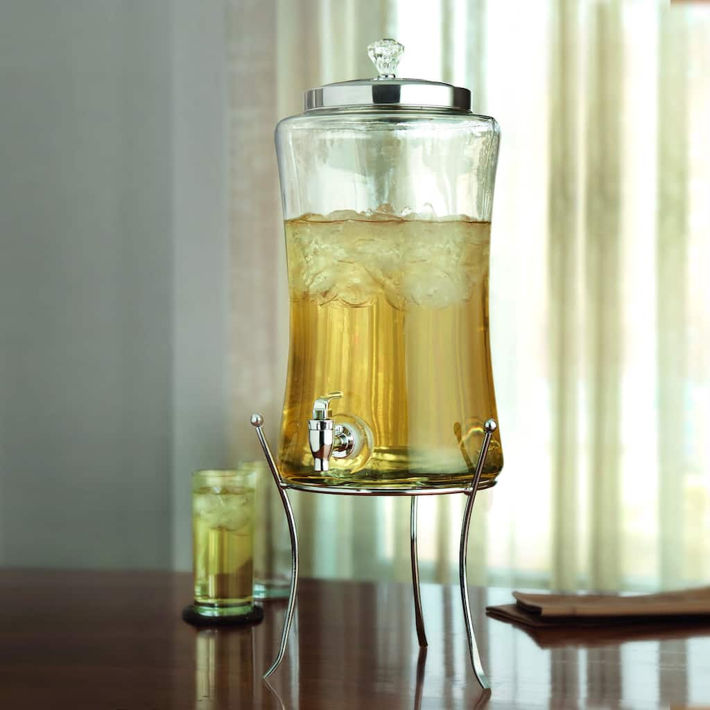 Beverage Dispenser with Stand and Diamond Decorative