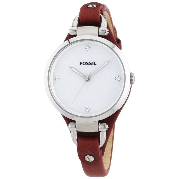 Shop Fossil Women's Georgia Mother of Pearl Watch - Free Shipping Today ...