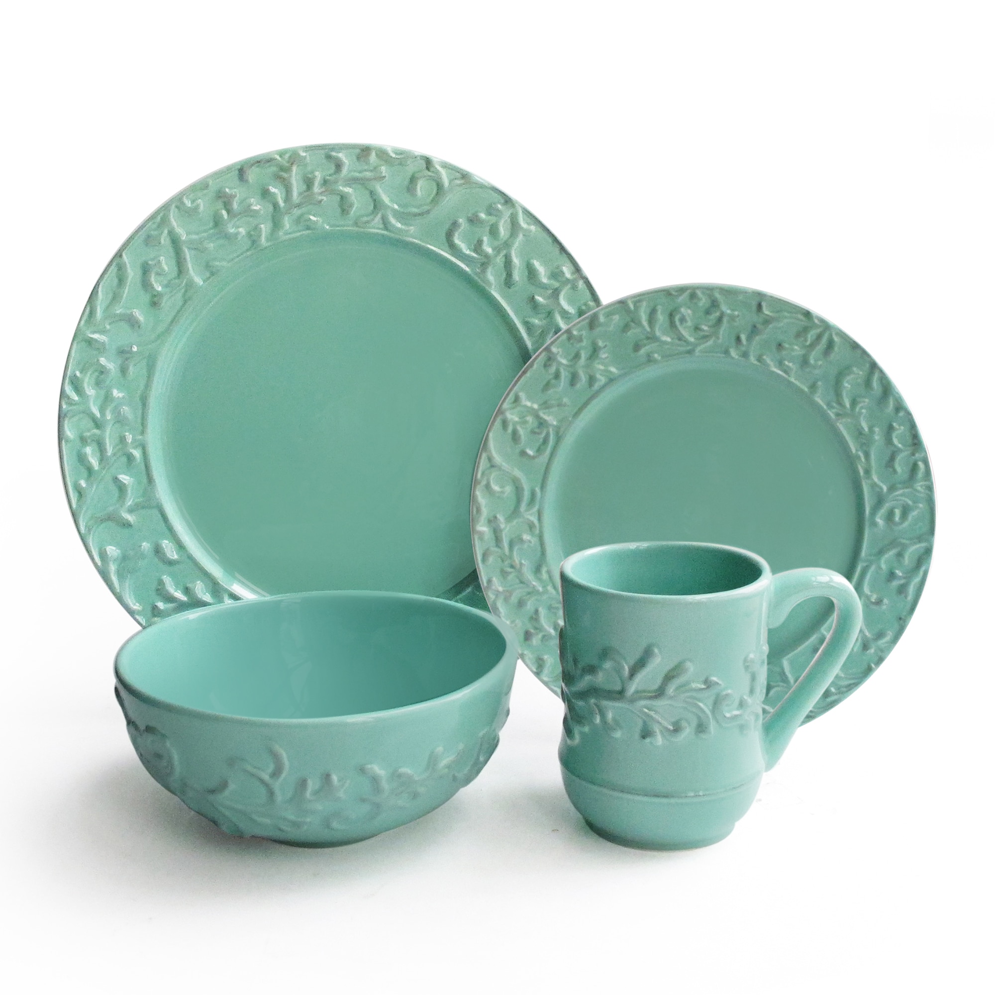 Waverly Savory Teal 16 piece Dinner Set