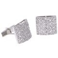 Icz Stonez Rhodium-plated Sterling Silver Woven CZ Cuff Links