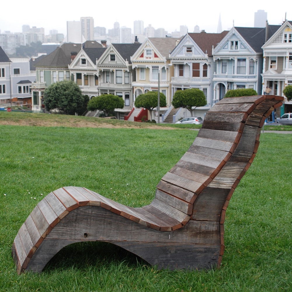 Short Lady Reclaimed Wood Lounge Chair