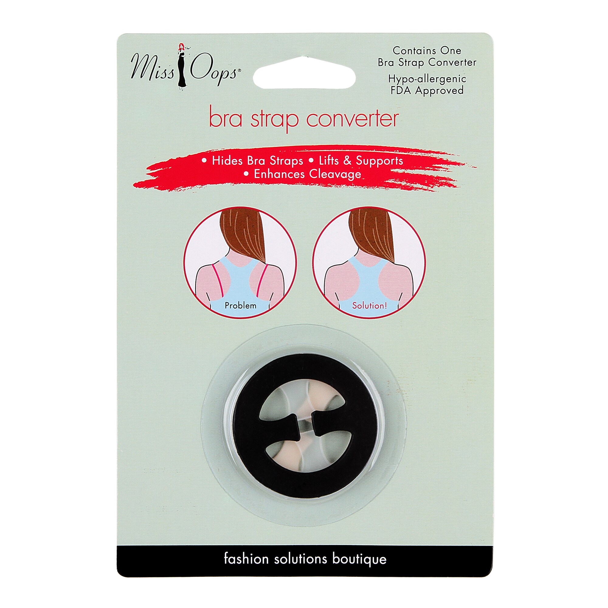 Miss Oops Bra Converter (pack Of 6) (1.69 inches long x 1.69 inches wide x .1 inch high We cannot accept returns on this product.Due to manufacturer packaging changes, product packaging may vary from image shown. )