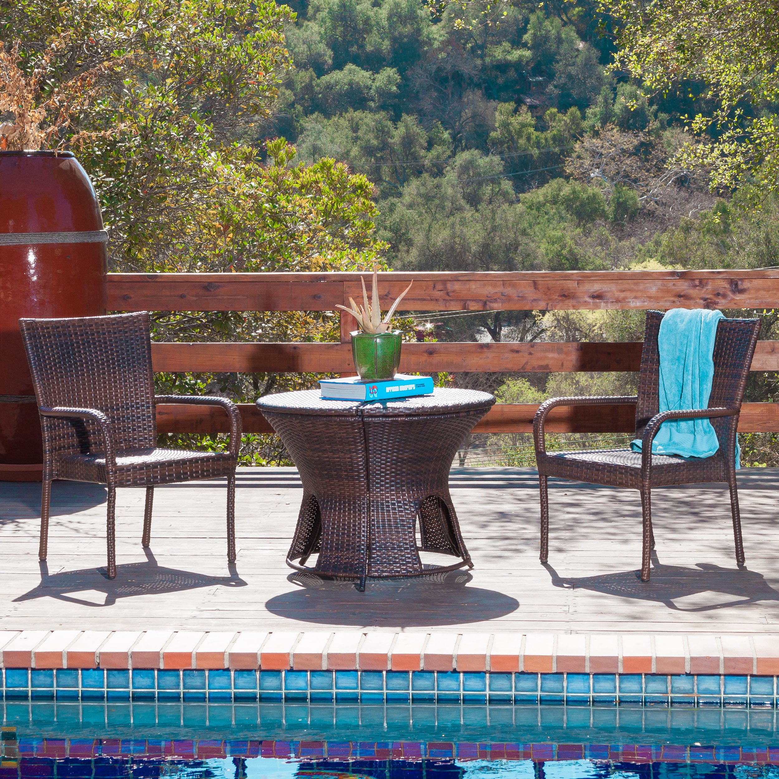 Christopher Knight Home Rodolfo Multi brown Wicker Outdoor Set