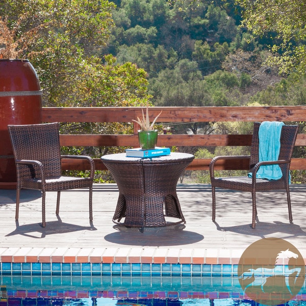 Christopher Knight Home Rodolfo Multi brown Wicker Outdoor Set Christopher Knight Home Bistro Sets