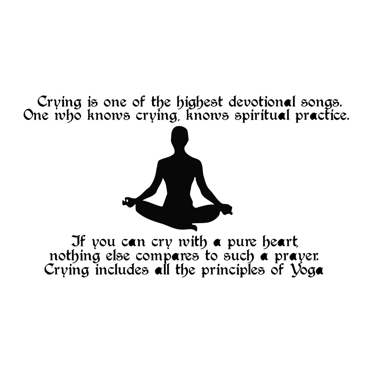 Yoga Quote 'Crying is' Black Vinyl Wall Decal Sticker - Bed Bath &  Beyond - 8856225