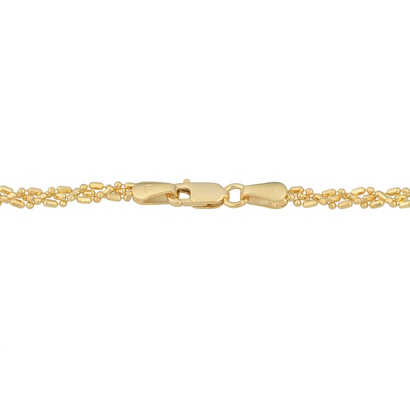Fremada 10 Karat Yellow Gold 2.75-mm Braided Alternate Ball and Bar Bracelet (7.5 inch)
