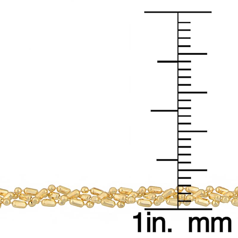 Fremada 10 Karat Yellow Gold 2.75-mm Braided Alternate Ball and Bar Bracelet (7.5 inch)