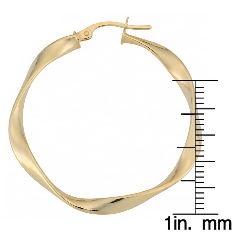 Fremada 10k Yellow Gold Twisted Hoop Earrings