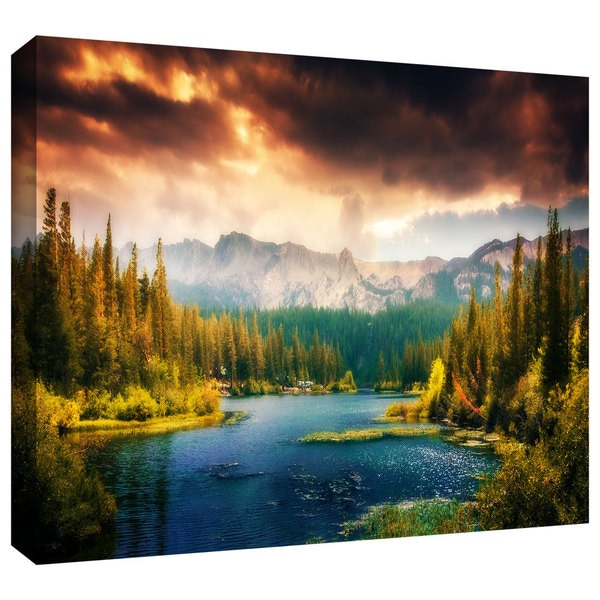 ArtWall John Black Mountain View Gallery Wrapped Canvas