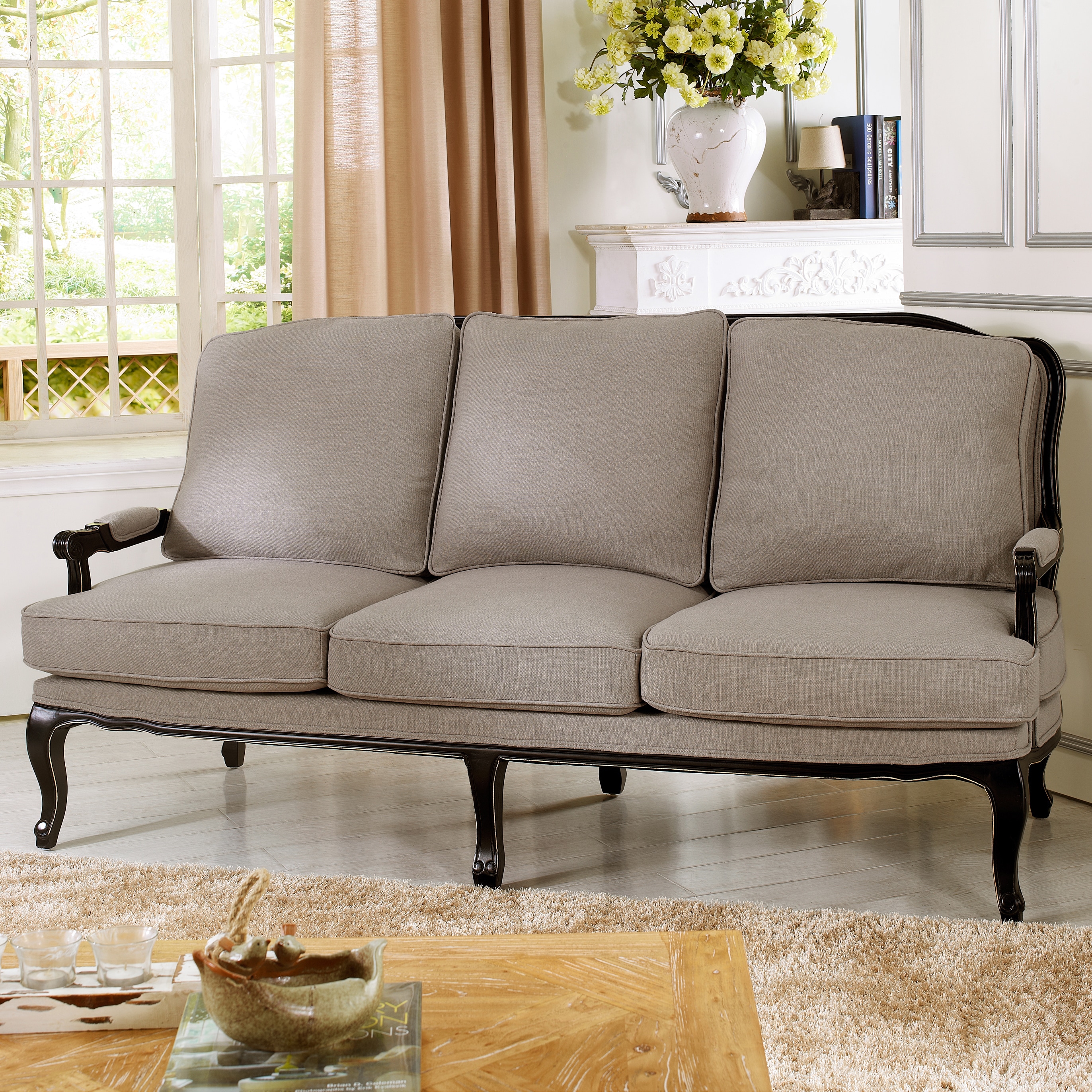 Baxton Studio Antoinette Classic Antiqued French Sofa